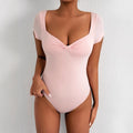 Short Sleeve Jumpsuit Women's V-neck Slim Short Sleeve Jumpsuit